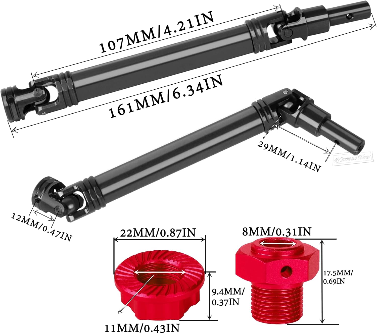 RC Upgrades Part for 1/10 Kraton 4x4 4S V2 BLX,Outcast 4X4 4S V2 BLX,Steel #45 Driveshafts,Alloy Front Rear Suspension Arms,Steering Blocks,Caster Blocks,Stub Axle Carriers w/Hex,Red