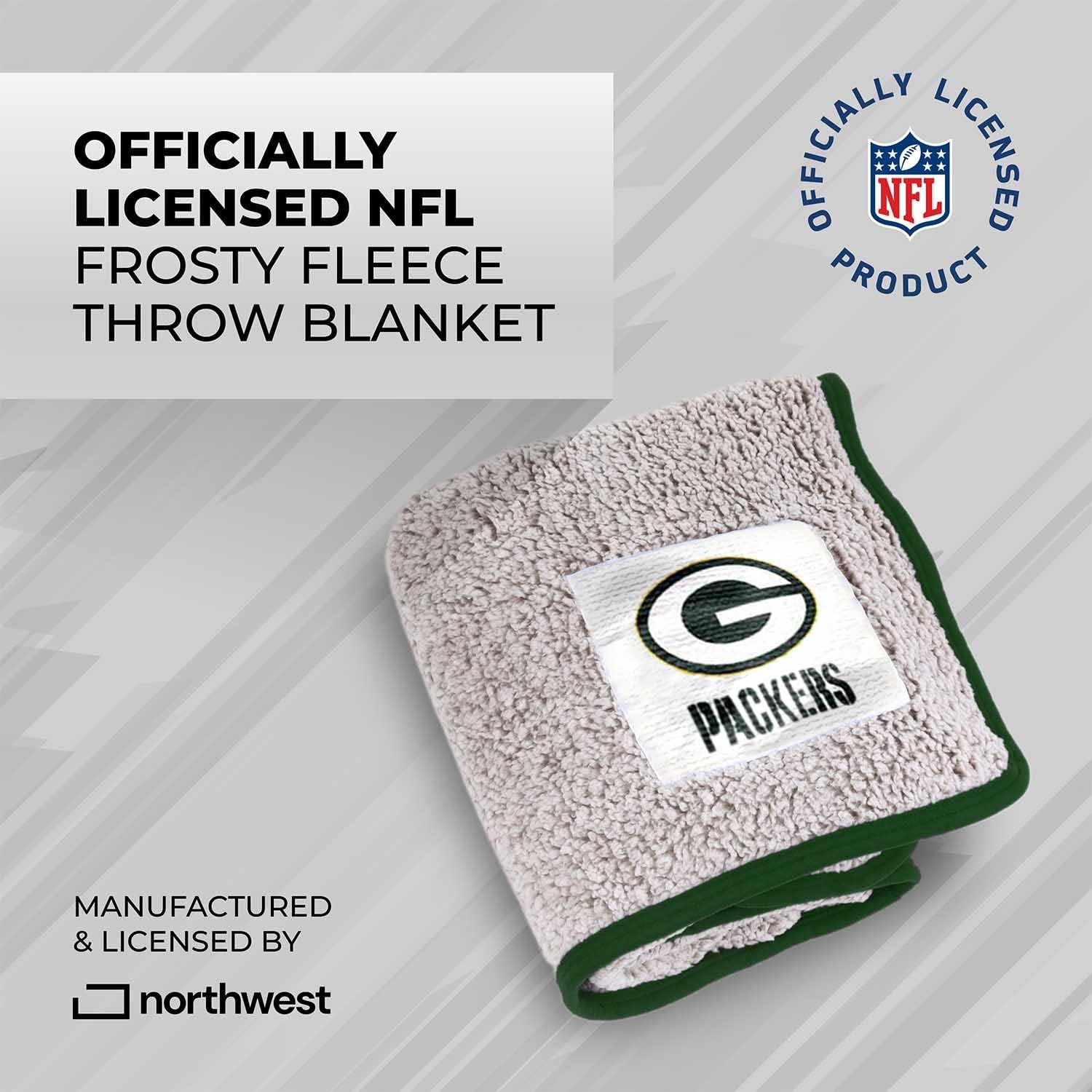 Northwest NFL Silk Touch Sherpa Throw Blanket - Soft & Fluffy - Great for Gamedays - 60" x 50" - Experience Ultimate Comfort (Green Bay Packers - Green) - Image 3