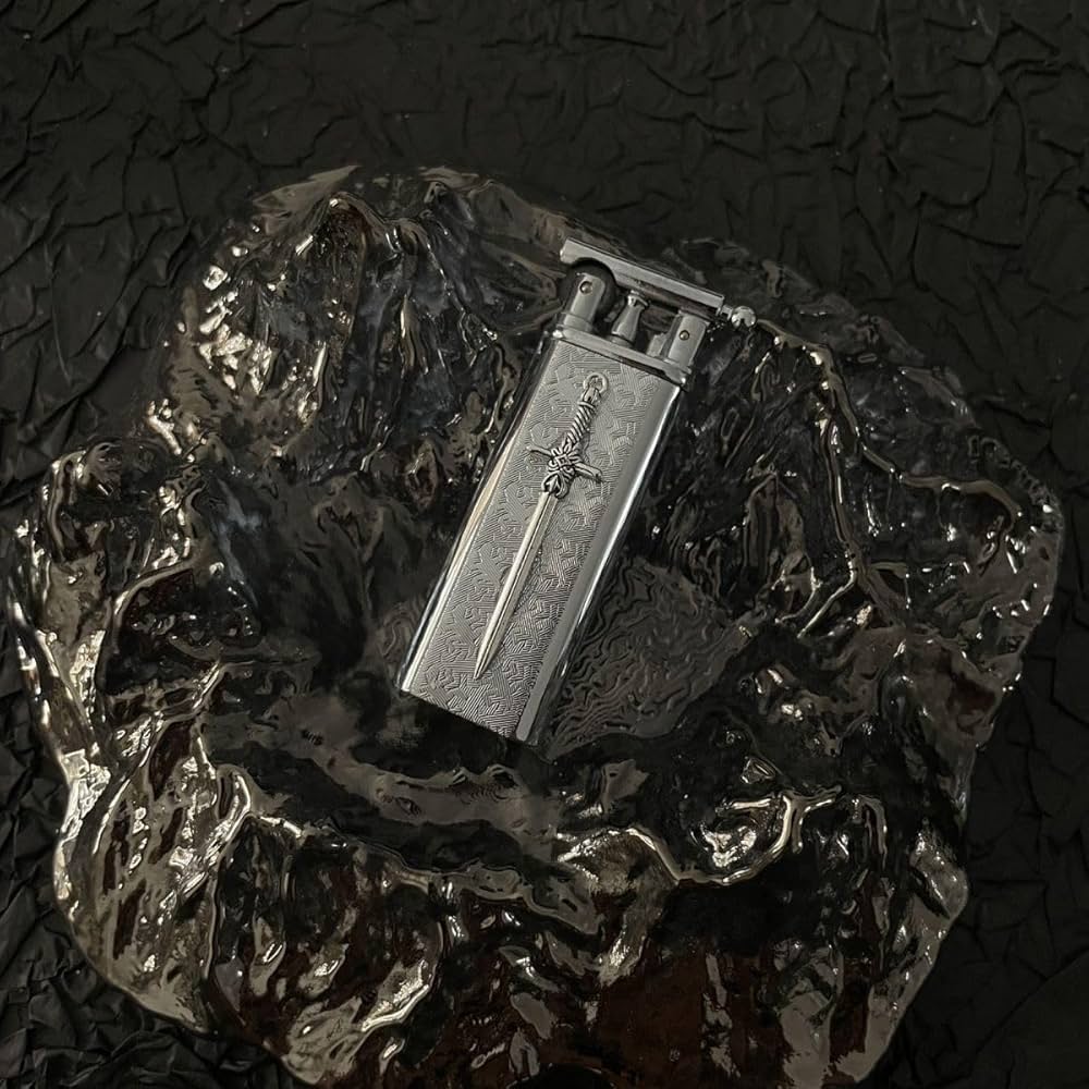 Vintage Stylish Cross Design Lighter, Black or White Cross