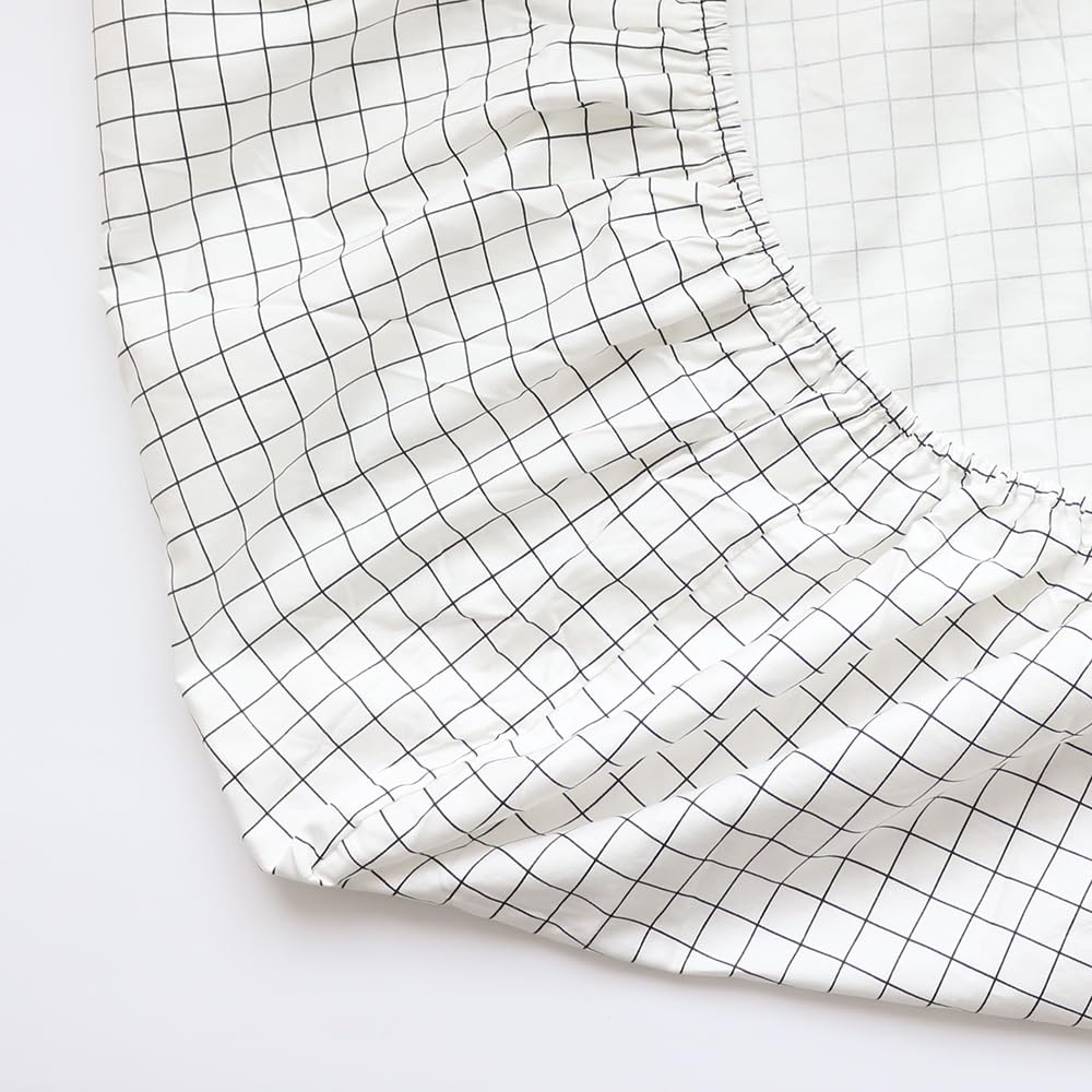 Juego de ropa de cama de cuna 100 % algodón para bebés, niños y niñas, 3 piezas, incluye funda de edredón, sábana bajera, funda de almohada, decoración de guardería, sin relleno (blanco)