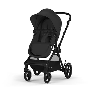 CYBEX Gold EOS 2-in-1 Pushchair with Aton B2 i-Size Baby Seat and Baby Seat Adapter Travel System from Birth to 22 kg (approx. 4 Years) Moon Black (Black)