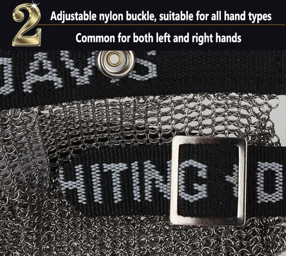 Stainless Steel Cut-Resistant Gloves, Kitchen Gardening Wood Carving Fishing Safety Work Metal Chain Armor Gloves (Size : 1pcs/S)