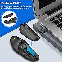 Vista 3 de Presentación Clicker Presentador inalámbrico Control remoto USB PowerPoint PPT Clicker, puntero láser RF 2.4GHz Presentador remoto Google Slide Luz