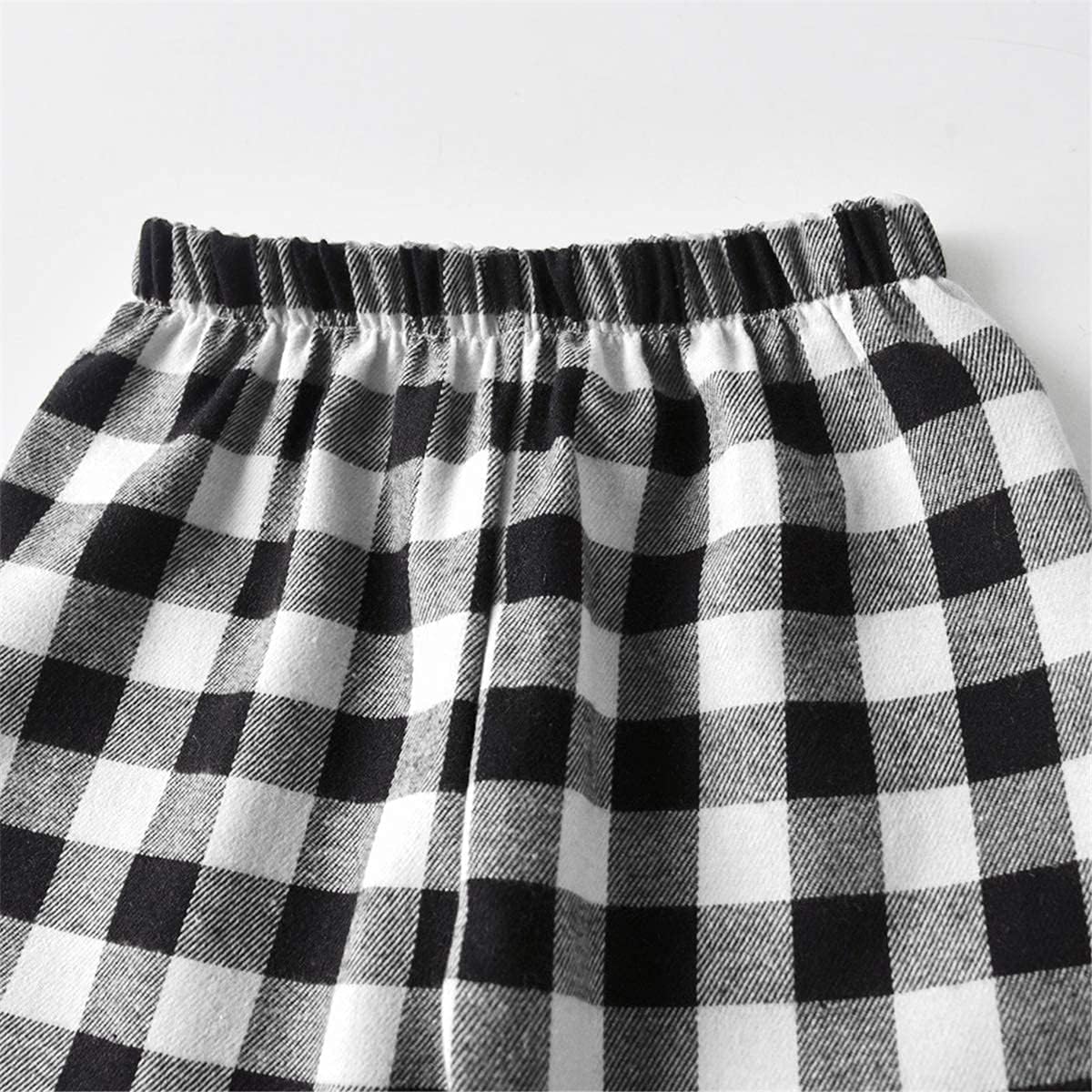 QZH.DUAO Kids Plaid Holiday Christmas Pajamas,Boys & Girls Flannel Button Down Sleepwear Pajamas Set - Image 6