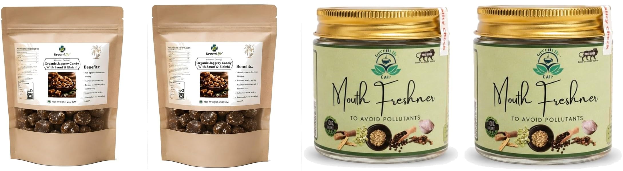 GREEN LIFE Digestive Mukhwas 50g | Saunf Mouth Freshener for Fresh Breath & After Meal Refreshment | Hygienically Packedpack of 2Ragi and Til Cookies | Finger Millet & Sesame | 200gp-image-28