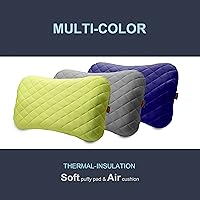 Vista 5 de X-Foam ELuxe - Almohada inflable para acampar con funda de espuma extraíble, cómoda, lavable, ultraligera, portátil, soporte lumbar para el cuello