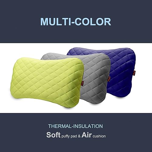 Miniatura 5 de X-Foam ELuxe - Almohada inflable para acampar con funda de espuma extraíble, cómoda, lavable, ultraligera, portátil, soporte lumbar para el cuello