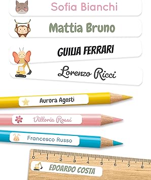 Etichette Adesive Personalizzate Per Bambini Melu Kids - 50 Pezzi, Lavabili, No Stiratura - Foto 5
