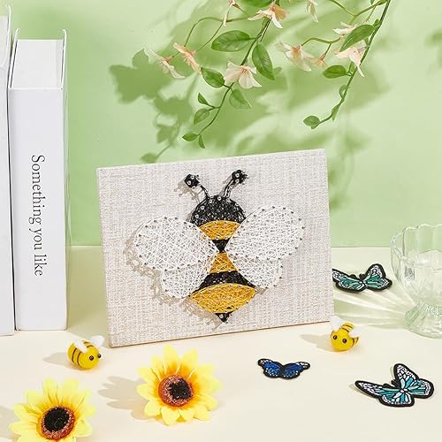 Miniatura 4 de WEBEEDY Kit de arte de cuerda 3D para adultos principiantes, kit de manualidades de cuerda de abeja, incluye todos los accesorios y marco