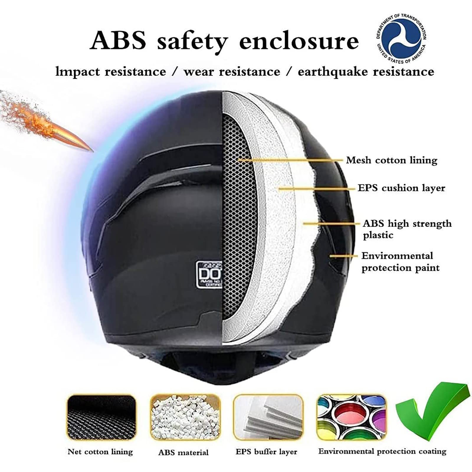 Motorradhelm Klapphelme Integralhelm,ECE-Zertifiziert mit Doppelvisier Sonnenblende Klapphelm Motorradhelm Integralhelm Outdoor Schutzhelm für Erwachsene Damen Herren C,S=55~56cm