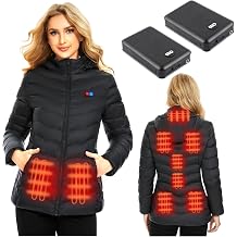 Heated Jacket for women with 2PCS 10000mAh Power Bank, Heating Areas Winter Slim Fit Jackets