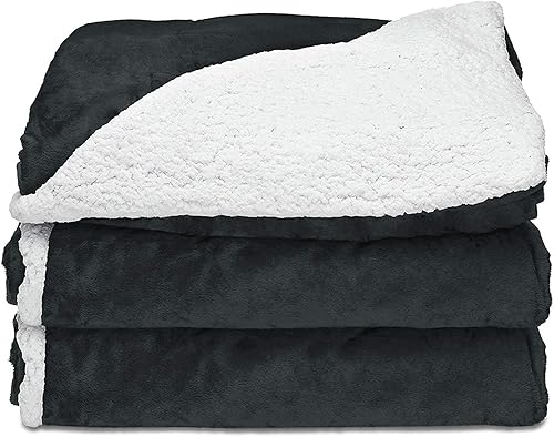 SUNBEAM Microplush - Manta térmica de sherpa inversa (50 x 60 pulgadas), controlador de botón con 3 ajustes de calor, gris pizarra, gris (2157835)