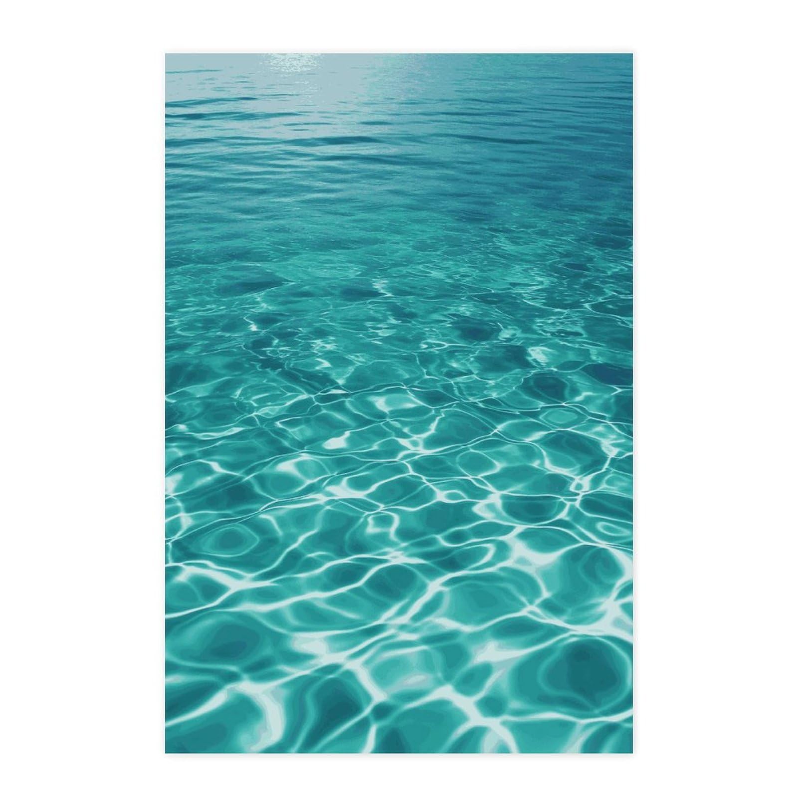 Sticker mural piscine rétro bleu pour une chambre parentale