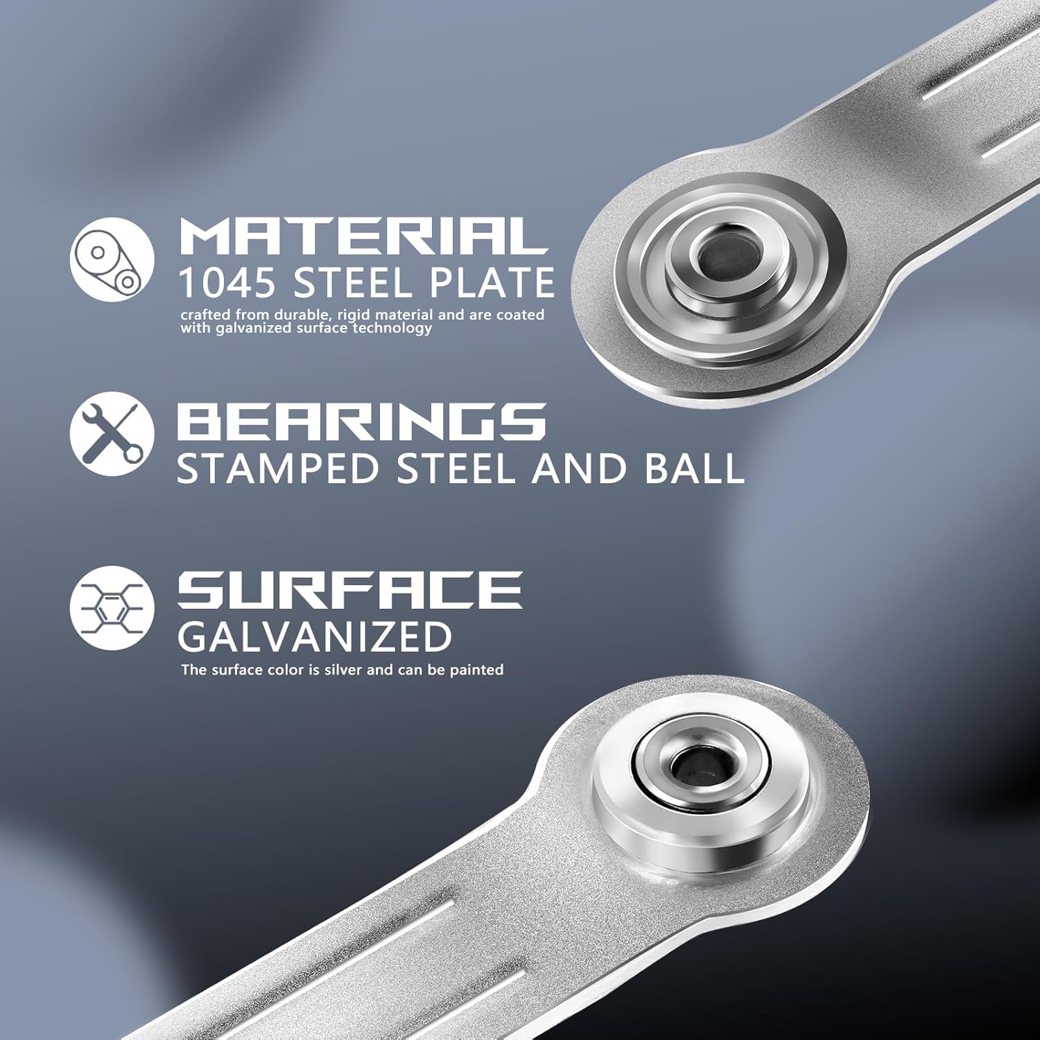 4 Pack Glider Bracket Hardware, Hardware Center Distance 7-1/2" and Bolt Hole Diameter 1/4".