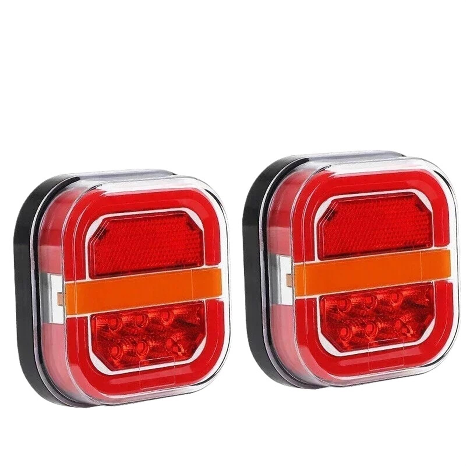 Set Iluminación Trasera Lámpara Trasera Led Para Remolque, Señal Giro Fluido Freno Cuadrado 4 Pulgadas, Luz Intermitente Placa Matrícula, 12V, 24V, Camioneta, Camioneta, 4x4, Piloto Posterior