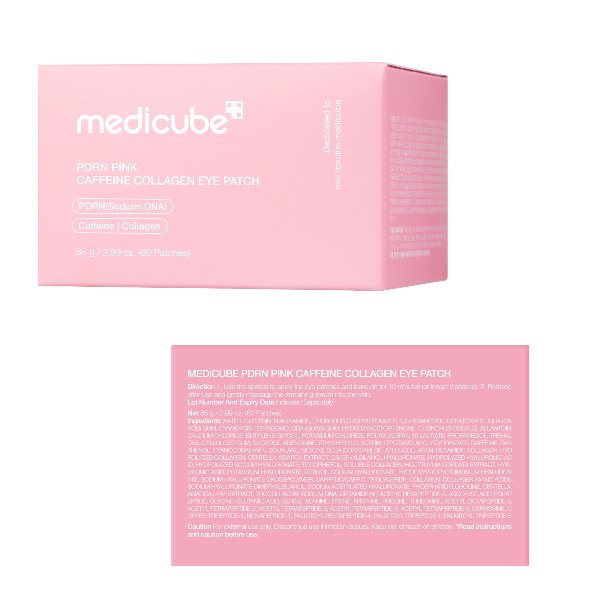 medicube PDRN Collagen Caffeine Hydrogel Eye Patches, 60 Count