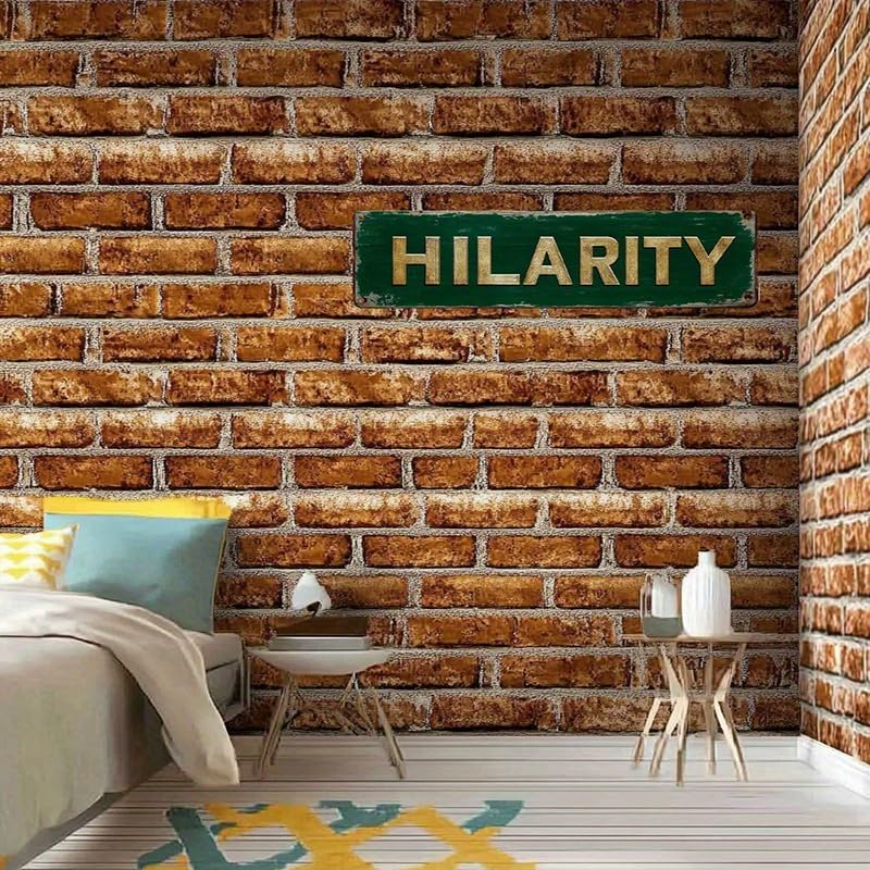 Bar Sign Bar Gifts Vintage Metal Wall Decor Sign"HILARITY" Street Sign Funny Man Cave Decor Accessories for Home, Bar, Bathroom, Bedroom Unique Retro Tin Signs for Outdoor 4 X 16 inches image 3