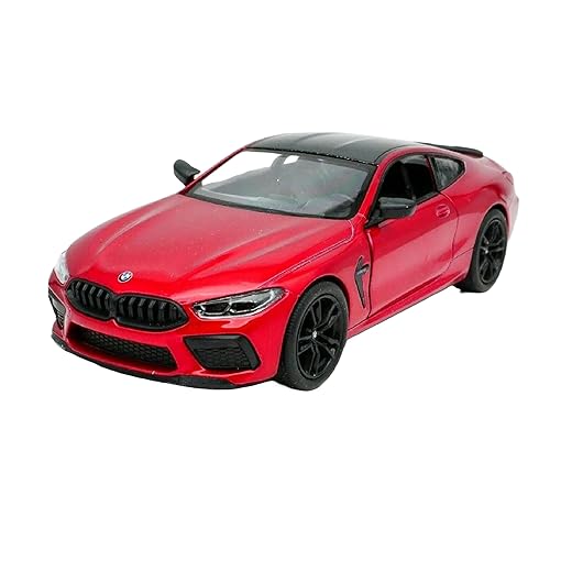 KiNSMART Bmw M8 Competition Coupé Vermelho 5" Escala 1:36 Modelo De Carro Brinquedo Em Metal Fundido Com Ação Recuo