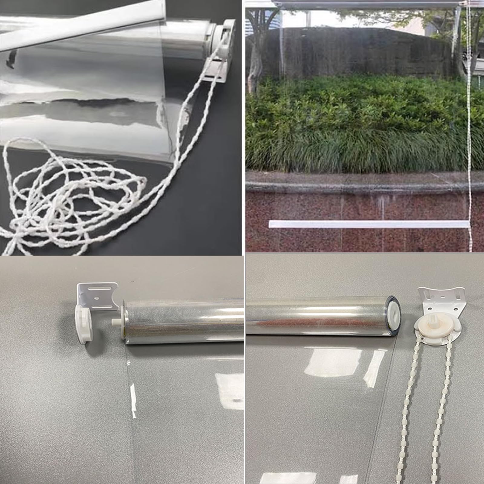 Transparentes Wasserdichtes Rollo,PVC Rollläden Durchsichtige Rollos,Klare Reißfeste Wetterfeste Rollos,Kunststoff Regenschutz Rollos,Seitenzug-Rollo für Außen,Breite X Höhe (160cm x 220cm)