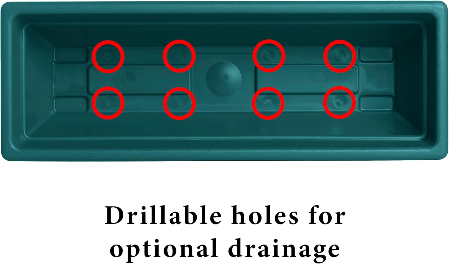 Rectangle Planter Box, 24 Inch Indoor/Outdoor Rectangular Planter, Durable UV Resistant, 4 Gallon Plastic Window Box Trough, Use for Herbs, Succulents, Vegetables (Gem)