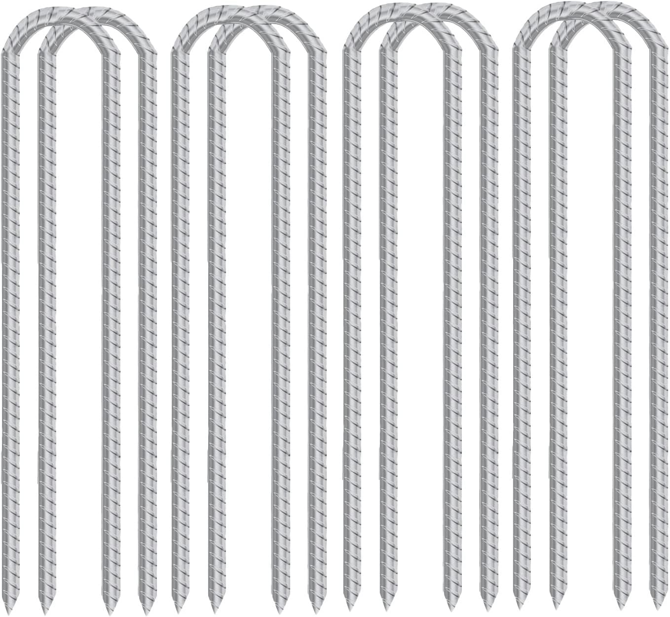 Heavy Duty Galvanized Rebar Stakes with Threaded Ground Anchors Stakes
