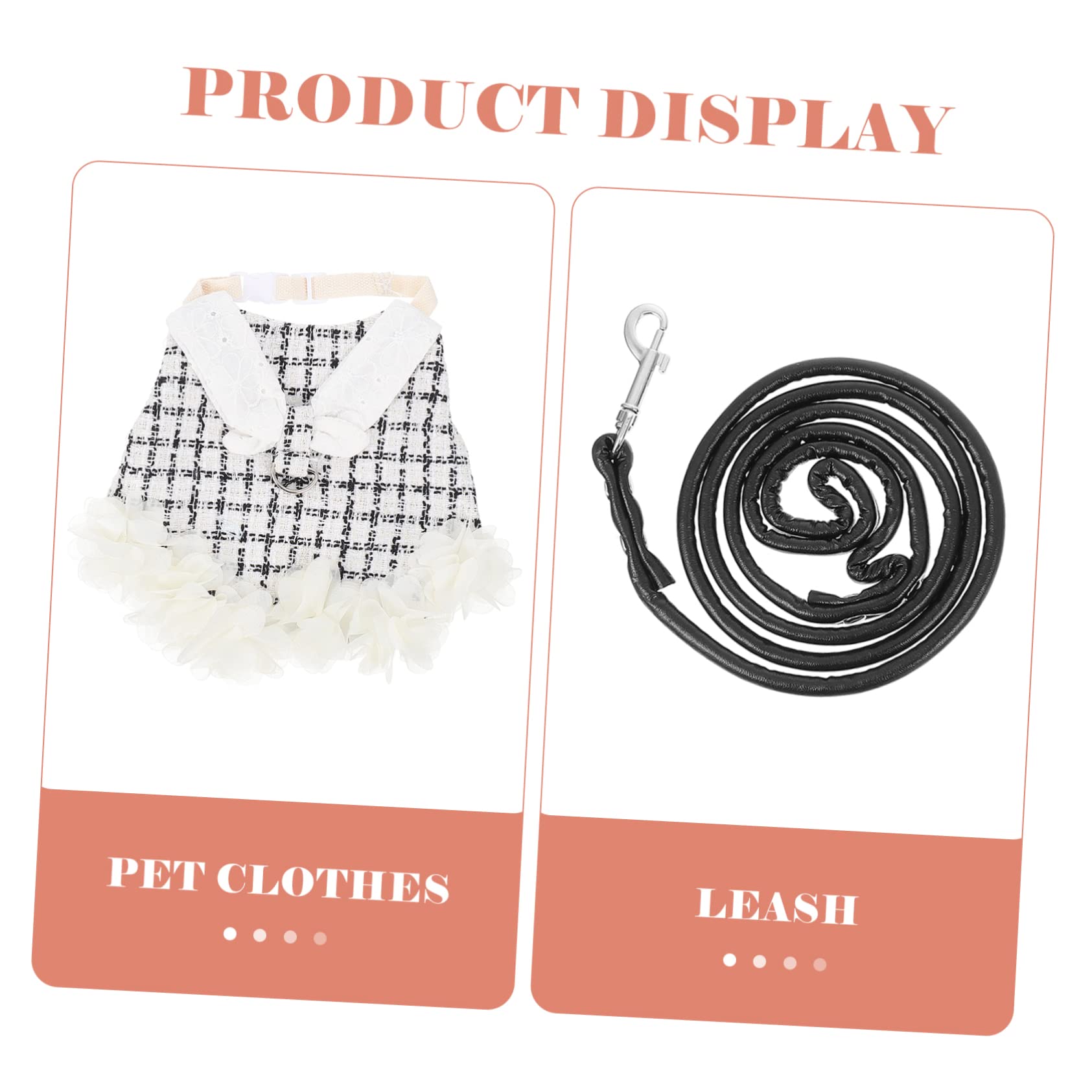 Ipetboom 3sets Imbracatura Per Coniglio Con Guinzaglio Abbigliamento Per Animali Domestici Chic Per Speciali e Passeggiate All Colore Nero