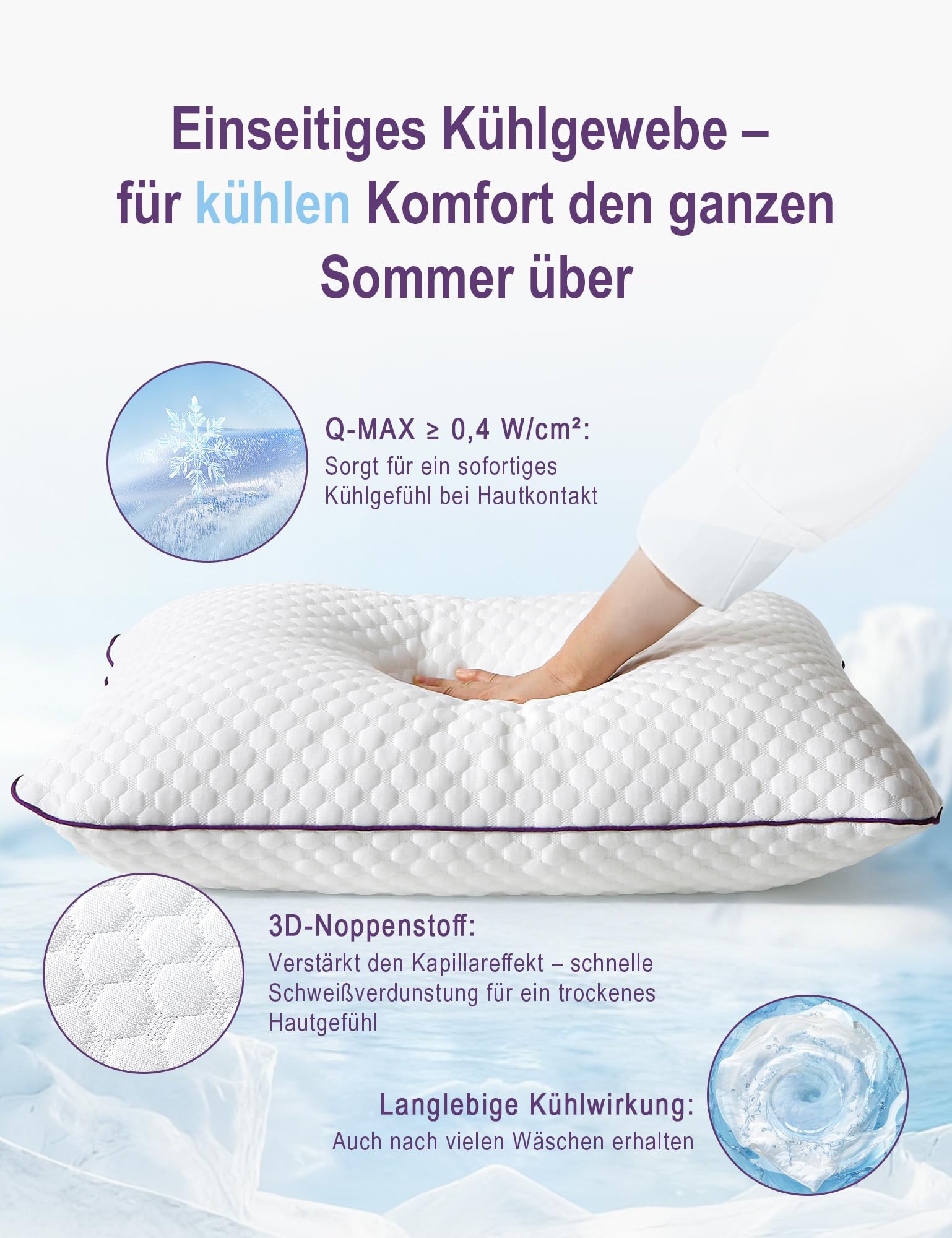 40x145cm Seitenschläferkissen 1 Stück, Memory-Foam-Körperkissen | Höhenverstellbar | Reißverschluss | abnehmbarer Bezug | für alle Schlafpositionen | ganzjährige Nutzung