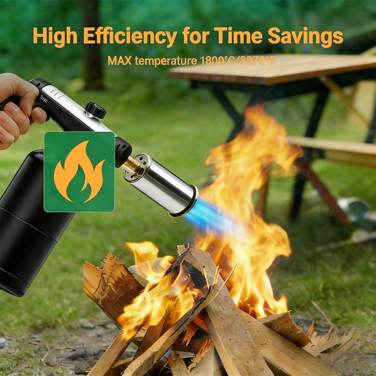 Flame Thrower Gun, Powerful Propane Torch propane torch weed burner with Adjustable Flame for BBQ Grilling, Charcoal Igniting, Cooking, DIY Projects Tank Not Included(1Set）