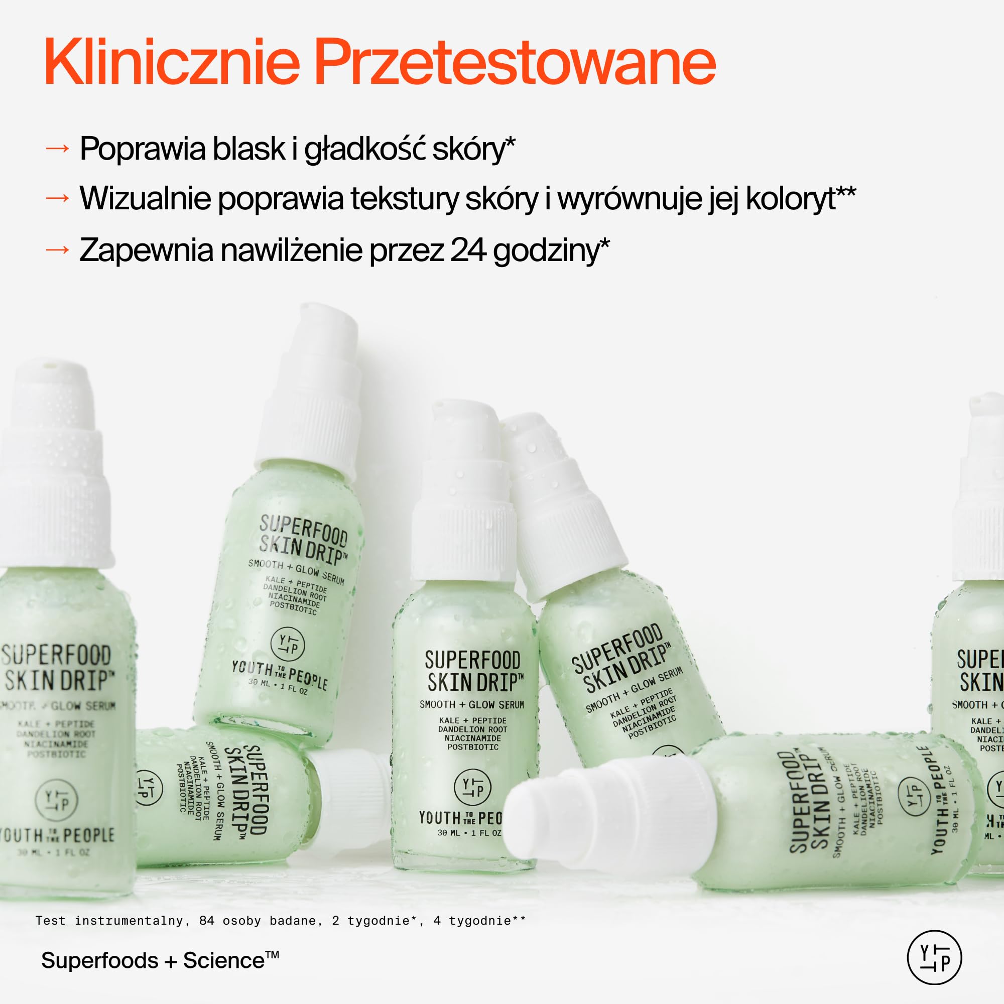 Youth To The People Superfood Skin Drip Glow Serum, Serum do Twarzy Nawilżające, Rozświetlające, Dla Suchej i Matowej Skóry, Nierówna Tekstura, Wegańskie Składniki, 30 ml