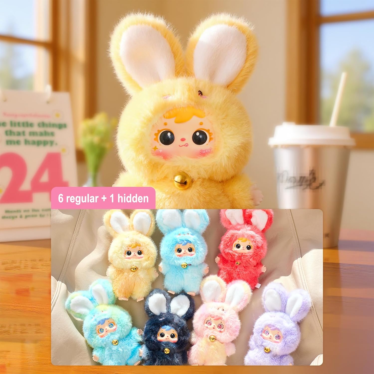 Samuel Magic Bunny Series - Bunny Plush Pendant Blind Box, Blind Box Figures, Random Cute Figures Collectible Home Decorations Birthday Gifts (Bunny (Single Box))