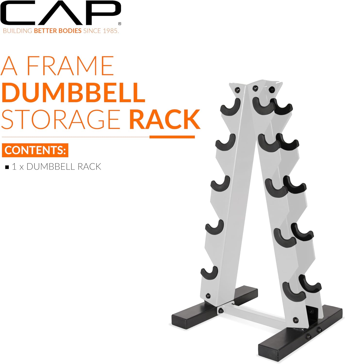 Cap Barbell A-Frame Dumbbell Weight Rack | Color Series White