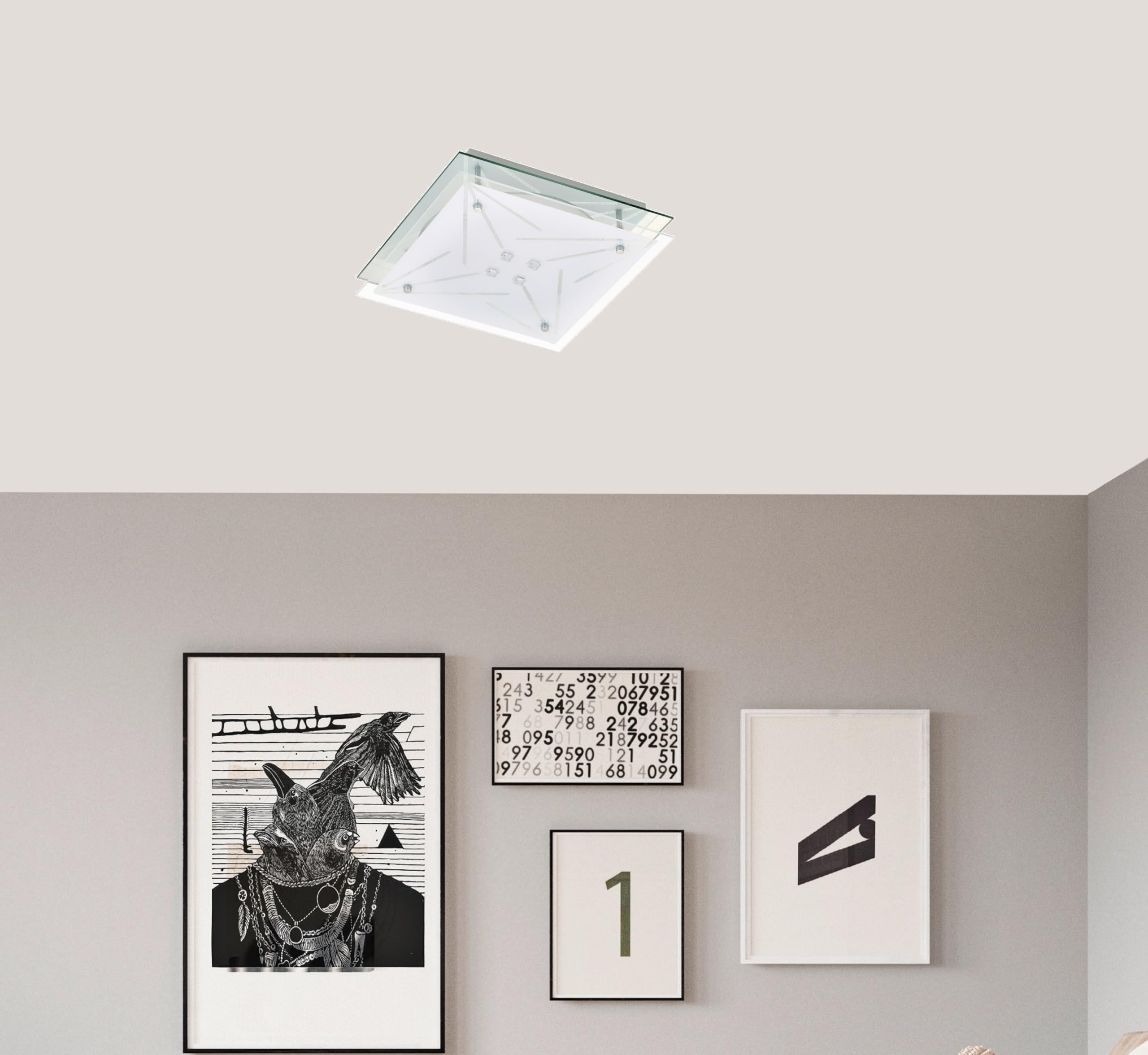 Lampada Da Soffitto LED Trango IP44 - 12W, 3 Livelli Dimmerabili, Vetro Cielo Stellato, Cromo - Foto 8