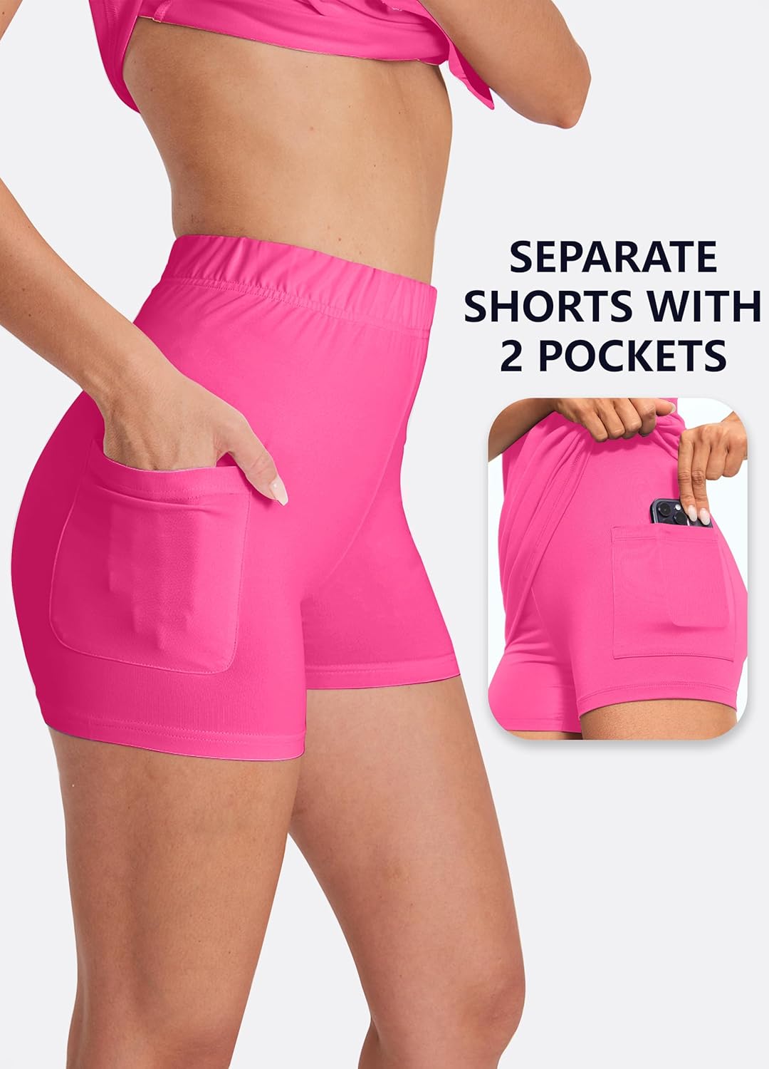 Hiverlay Golf Dresses for Women with Shorts and Pockets, V-Neck Short Sleeve Tennis Dress, Workout Athletic Dresses - Image 4