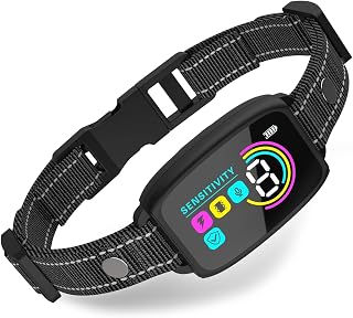 Auto Anti Barking Collar for All Dogs Beep/Vibration/E-Shock, 8 Leves Sensitivity Sound Smart Detection Smart Stop Barking Dog Collar Rechargeable IP67 Waterproof