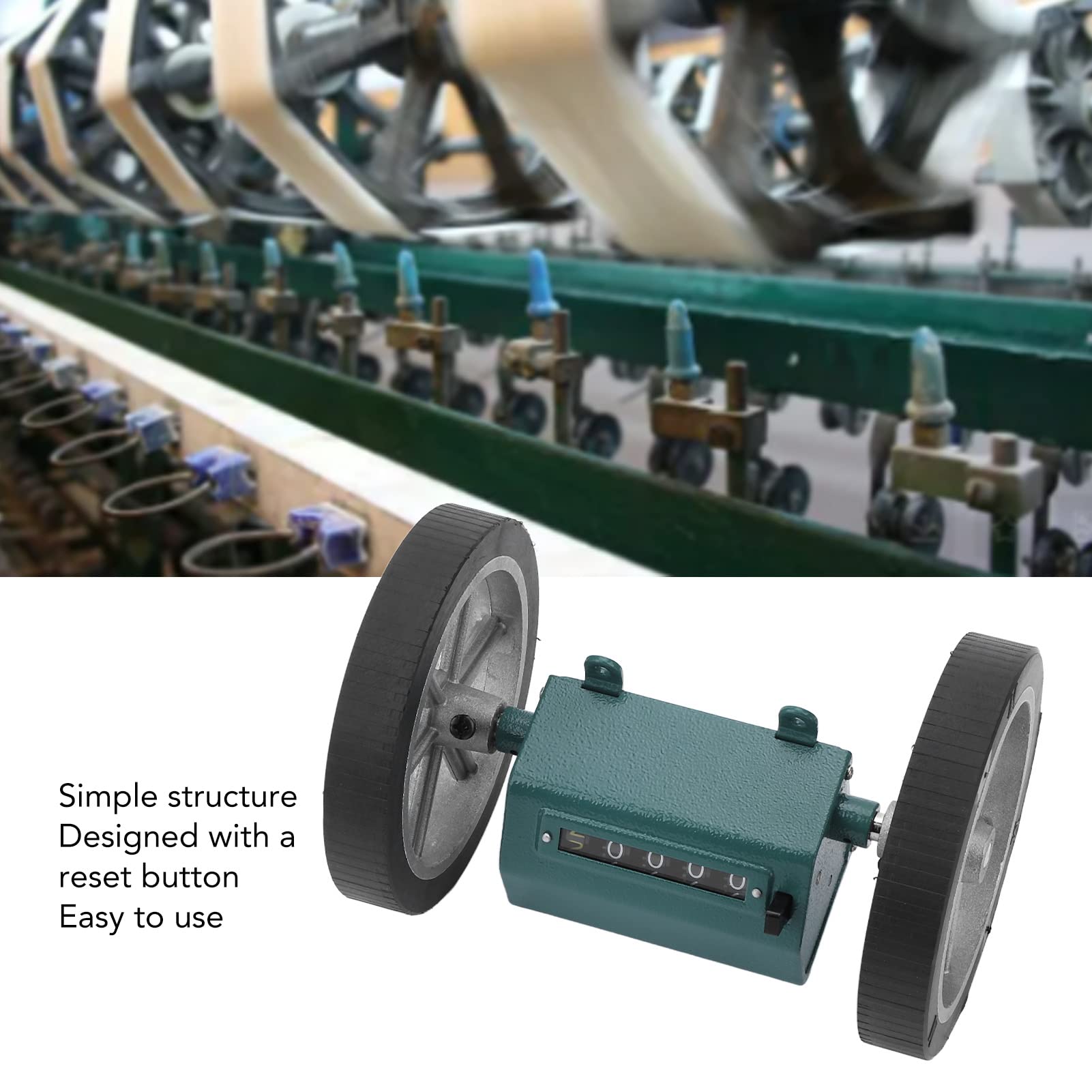 Contatore Meccanico a 5 Cifre, Contametri digitale a rotazione, contametri con display trasparente a 5 cifre, Contametri per la produzione di tessitura, plastica, pellicola e pelle