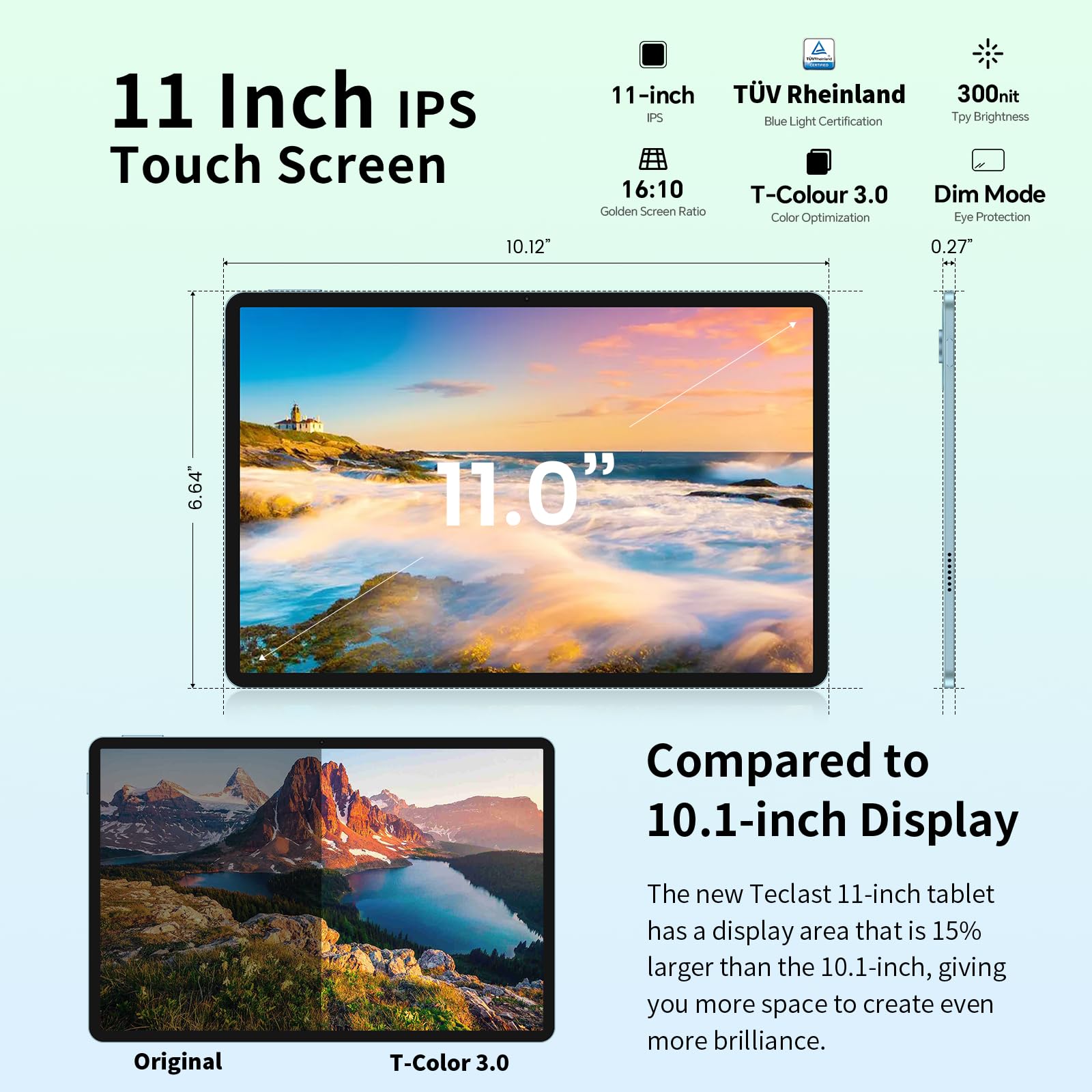 Amazon.com : TECLAST Tablet 11 inch Android 14 Tablets, P50 14GB+ 