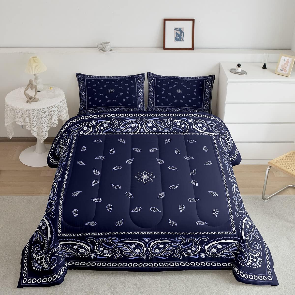 Amazon.com: Paisley Comforter Set Western Boho Floral Bedding Vintage ...