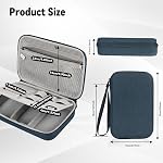 Arae Hard EVA Electronics Travel Organizer Case - Tech Pouch for Power Bank, Cables, Charger & Hard Drive - Waterproof Portable Storage Bag (Dark Blue, L)