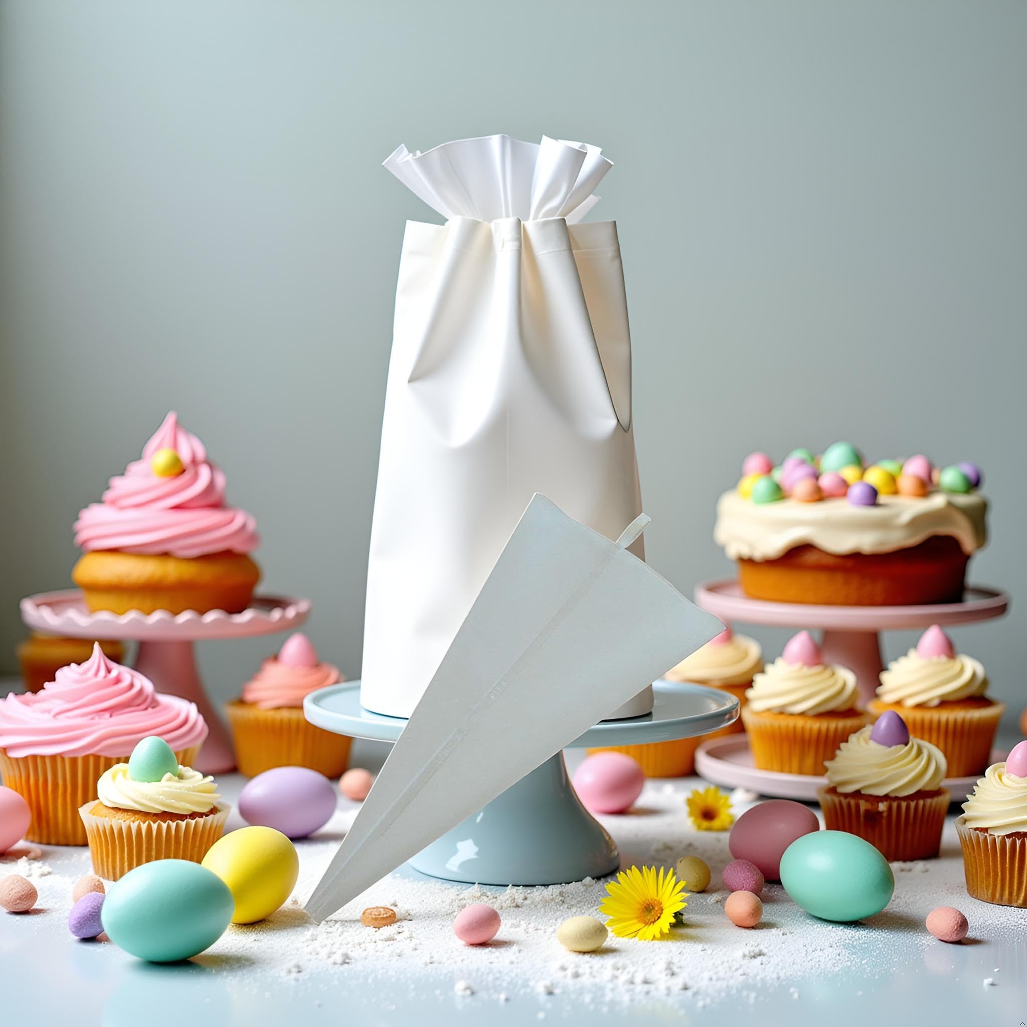 1 manga pastelera reutilizable de silicona blanca, bolsas de pastelería, bolsa de crema como decoración de pasteles, fondant, azúcar, accesorios de cocina, regalo de diferentes tamaños (12 pulgadas)