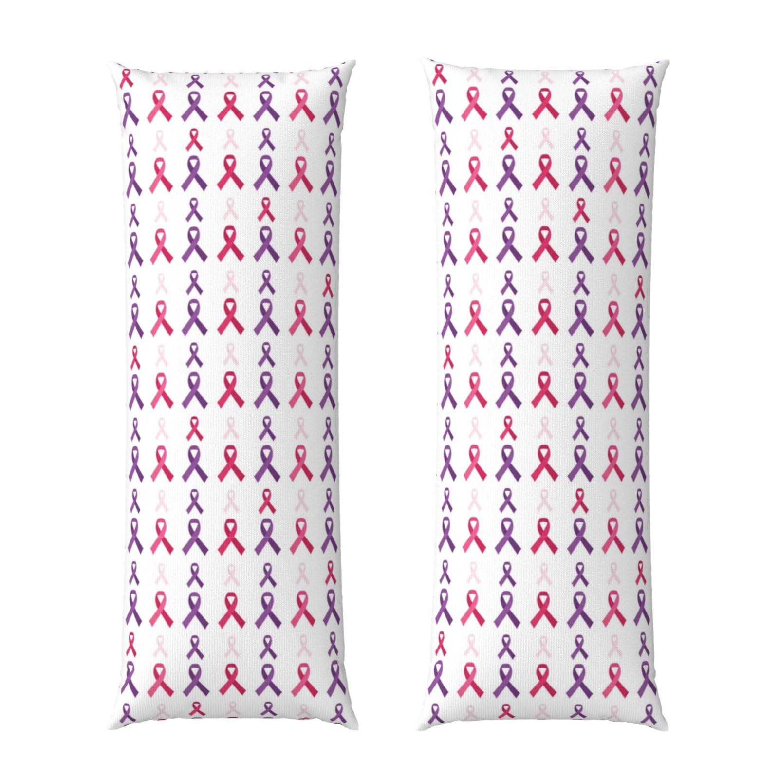 Body Pillow Protector Cover 20x54, Breast Cancer Awareness Pink Ribbons, Breathable Ultra Soft Pillowcase with Zipper, Wrinkle Shrinkage Fade Resistant for Bed Couch