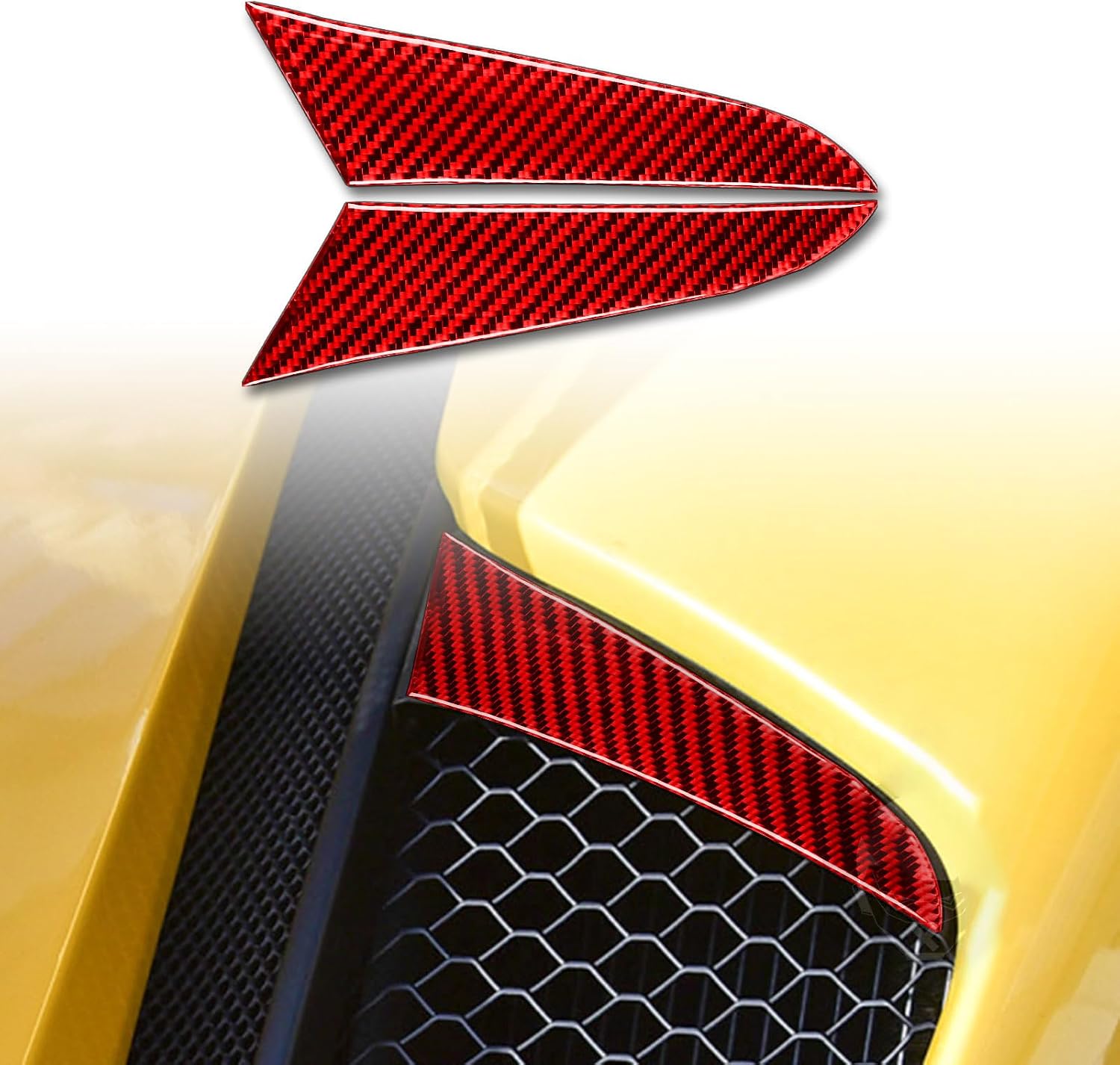 Car B-Pillar 2pcs Decals Red Carbon Fiber Accessories Compatible with Maserati MC20