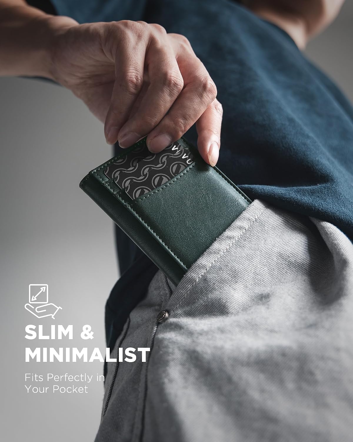 VULKIT Slim Wallet for Men RFID Blocking with Magnetic Money Clip