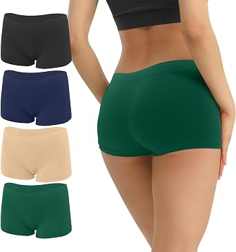 Allxwek Underwear Women Seamless Boxer Boyshorts Panties, 4/6 Pack