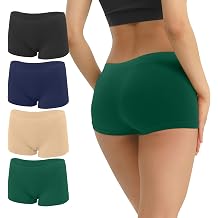 Allxwek Womens Soft Boyshorts Seamless Boxers Briefs Panties 4/6 Pack S-3XL