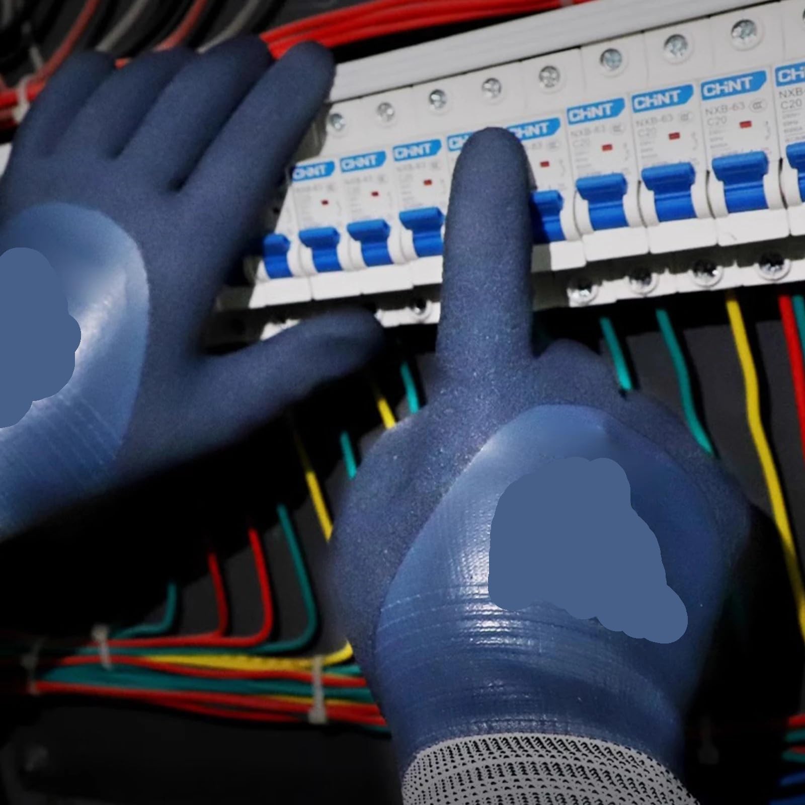Genérico Guantes de electricista aislados de 1000 V: guantes de trabajo de goma resistentes a la tensión for prevenir descargas eléctricas.