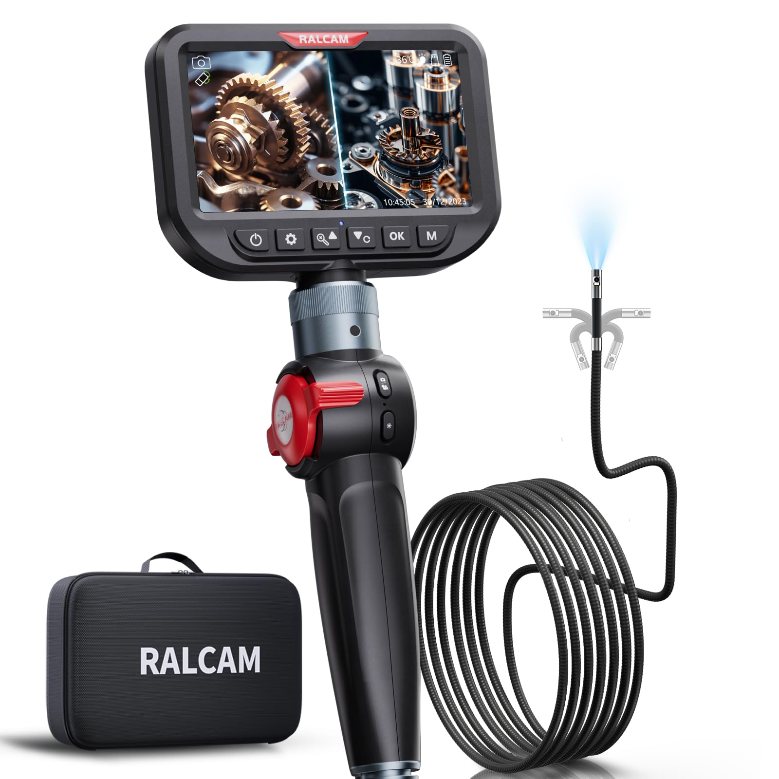 Amazon | Ralcam ファイバースコープ デュアルカメラ 先端可動式 8.5mm