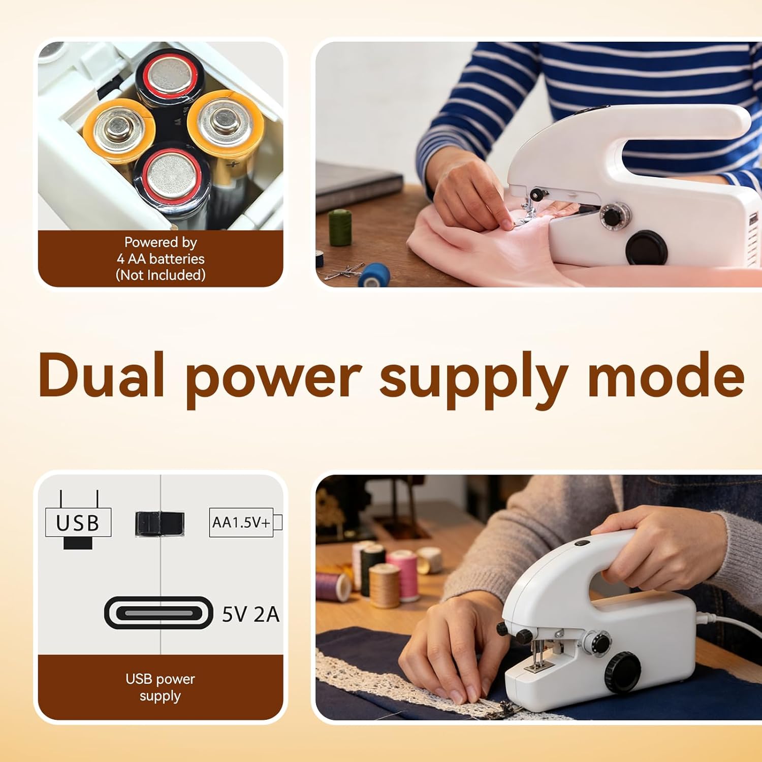 Handheld Sewing Machine for Travel, Mini Sewing Machine for Beginners with Two Speed, Suitable for Clothes Fabric and Home Repairs for Monther's Day Birthday Valentine's Day Women's Day Gifts