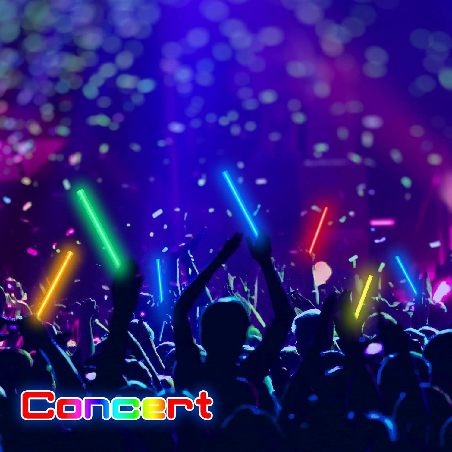 Lewtemi 5 Pcs Large Glow Sticks, 14 Inch Jumbo Light up Sticks Holiday Colorful Sticks Emergency Glow in The Dark Party Supplies for Camping, Halloween, New Year