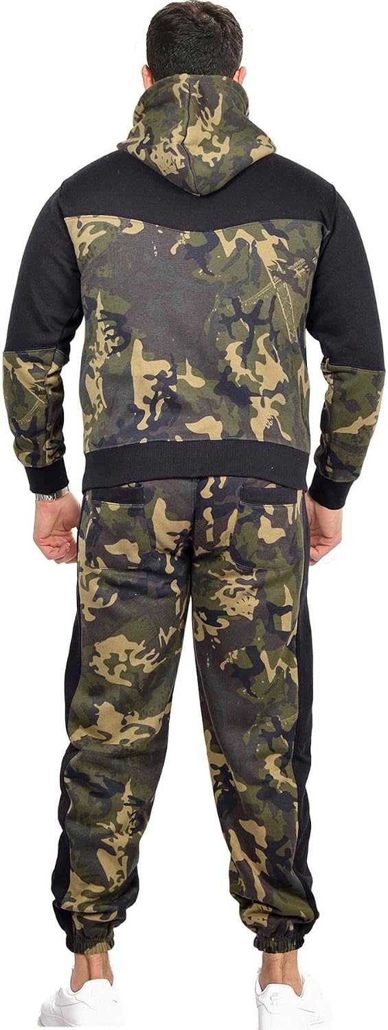 A2Z Mens Tracksuit Camouflage Hoodie with Joggers Sweatpants Casual Sports Activewear Set Adults S-4XL
