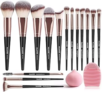 Professional Makeup Brushes Kit 15 Pieces Set of Synthetic Makeup Brushes Blush Brushes Makeup Eyeshadow Brushes (Black Gold)